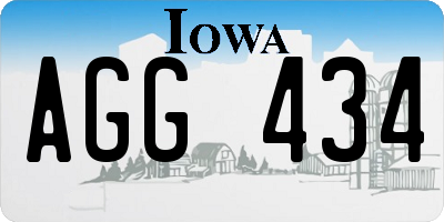 IA license plate AGG434