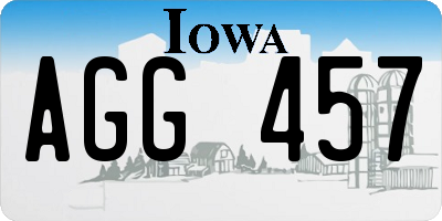 IA license plate AGG457