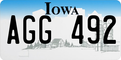IA license plate AGG492