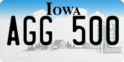 IA license plate AGG500