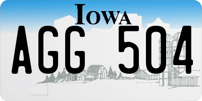 IA license plate AGG504