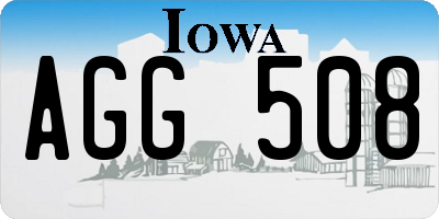 IA license plate AGG508