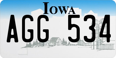 IA license plate AGG534