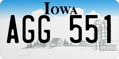 IA license plate AGG551