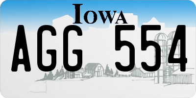 IA license plate AGG554