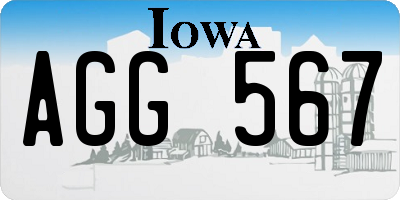 IA license plate AGG567