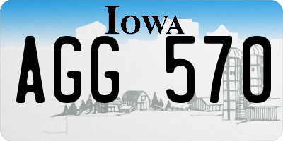 IA license plate AGG570