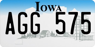 IA license plate AGG575