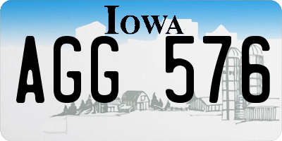 IA license plate AGG576