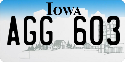 IA license plate AGG603