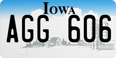 IA license plate AGG606