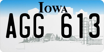 IA license plate AGG613