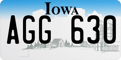 IA license plate AGG630