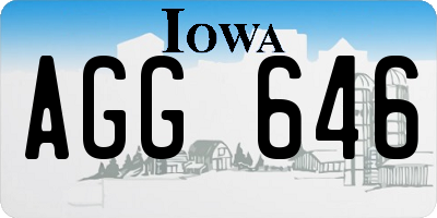 IA license plate AGG646