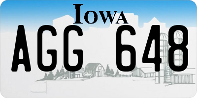 IA license plate AGG648