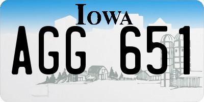 IA license plate AGG651