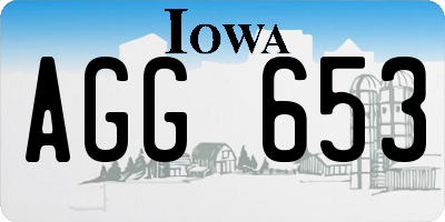 IA license plate AGG653