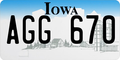 IA license plate AGG670