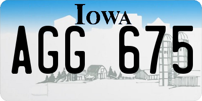 IA license plate AGG675