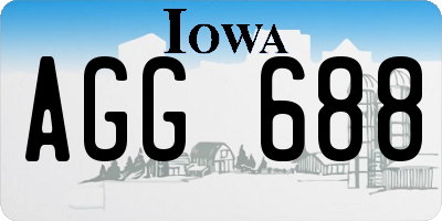 IA license plate AGG688