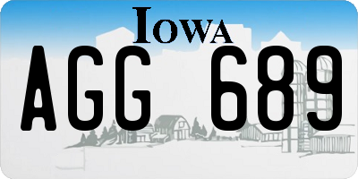 IA license plate AGG689