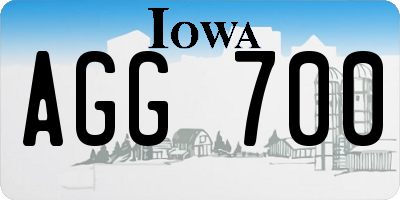 IA license plate AGG700
