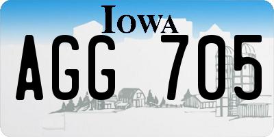 IA license plate AGG705