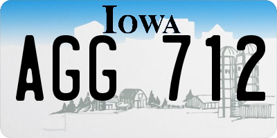 IA license plate AGG712