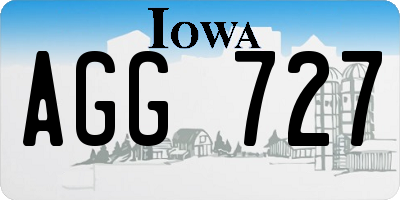 IA license plate AGG727