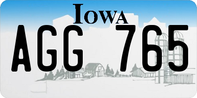 IA license plate AGG765