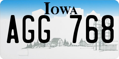 IA license plate AGG768