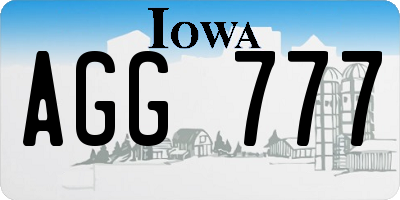 IA license plate AGG777