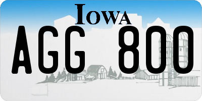 IA license plate AGG800