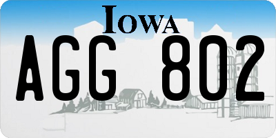 IA license plate AGG802