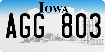 IA license plate AGG803