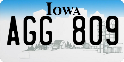 IA license plate AGG809