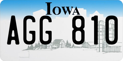 IA license plate AGG810