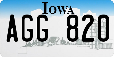 IA license plate AGG820