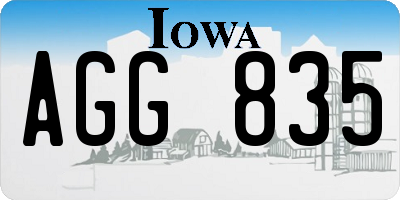 IA license plate AGG835