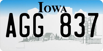 IA license plate AGG837