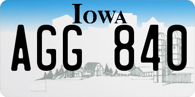 IA license plate AGG840