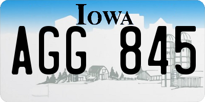 IA license plate AGG845