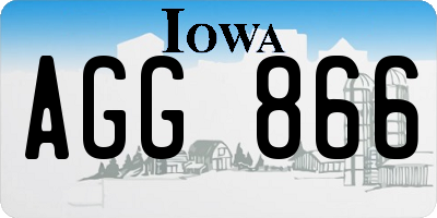 IA license plate AGG866