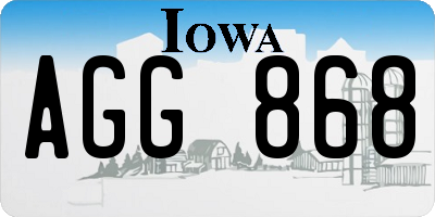 IA license plate AGG868
