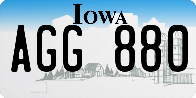 IA license plate AGG880