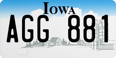 IA license plate AGG881