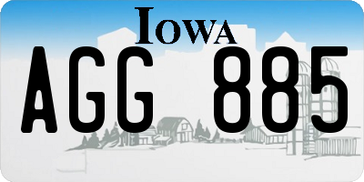 IA license plate AGG885