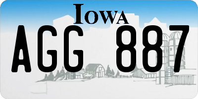 IA license plate AGG887
