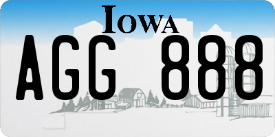 IA license plate AGG888