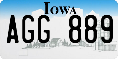 IA license plate AGG889